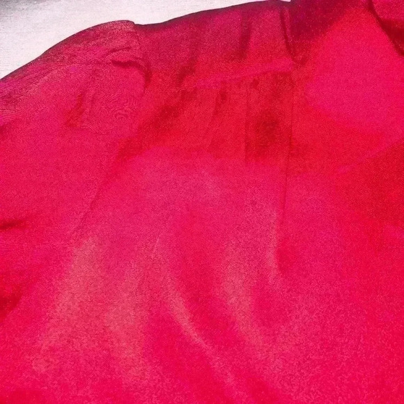Ann Taylor Red Silky button up Sixe XSP Gorgeous Exc Con - Picture 7 of 15